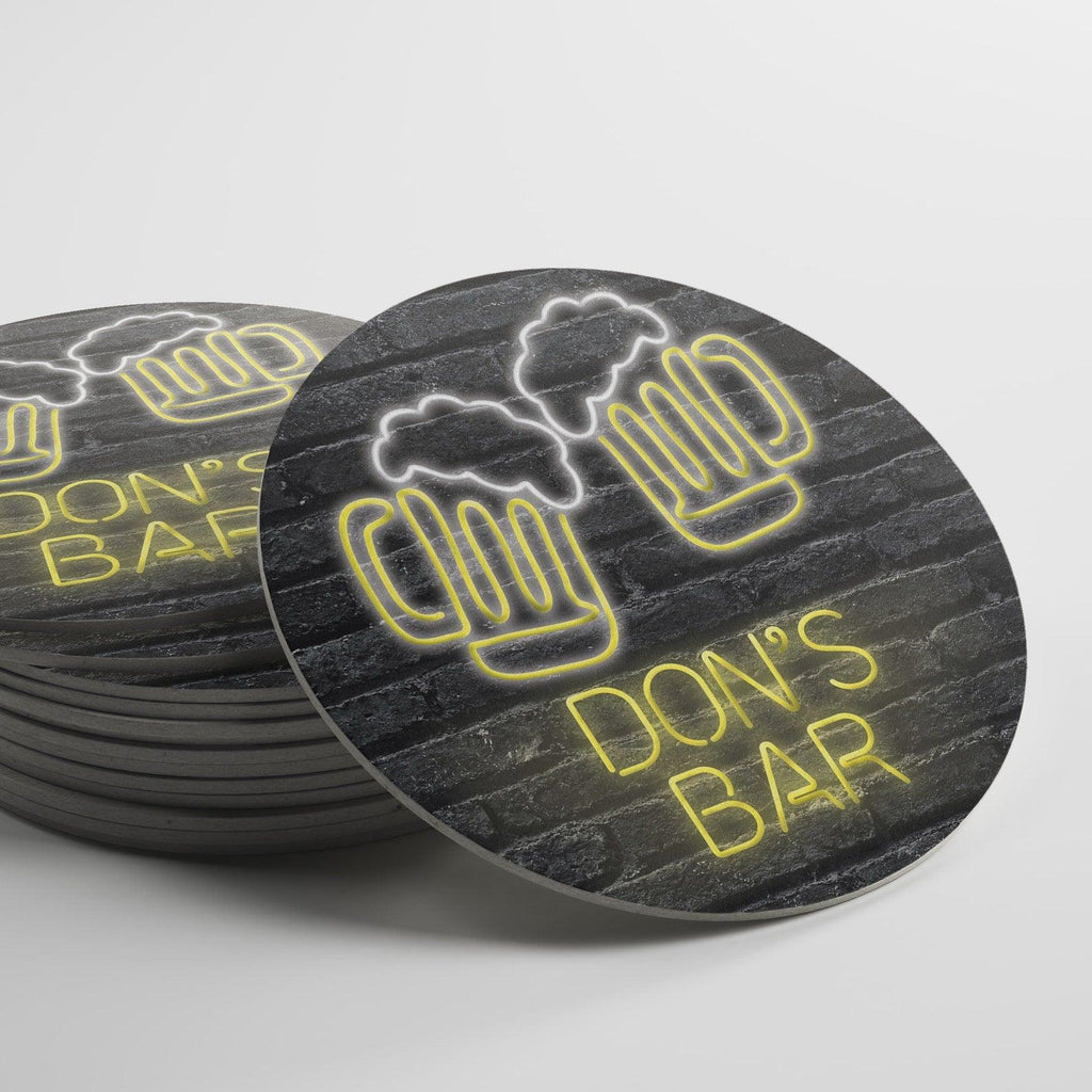 Double Beer Mug Neon Coasters - corigraphics_inc